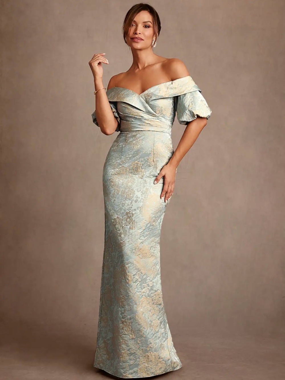 Azazie Golda Gown in Vintage Blue